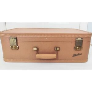 Vintage Starline Hard Shell Suitcase Brown Mid Century Luggage 50's 60's